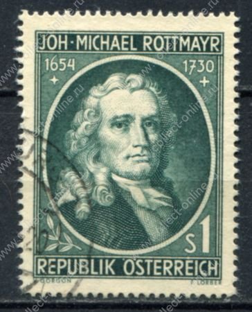 Австрия 1954 г. • MI# 1007 • 1 s. • Иоганн Михаэль Роттмайр • Used VF ( кат. - €4 )