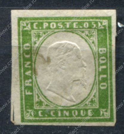 Сардиния 1855-1863 гг. • SC# 10a • 5 с. • Виктор Эммануил II • MNG F-VF ( кат. - $95- )