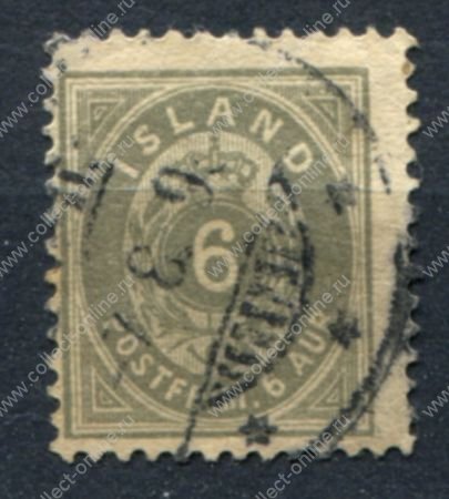 Исландия 1897 г. • Sc# 25 • 6 a. • перф. 13 • стандарт • Used VF ( кат. - $20 )