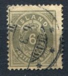 Исландия 1897 г. • Sc# 25 • 6 a. • перф. 13 • стандарт • Used VF ( кат. - $20 )