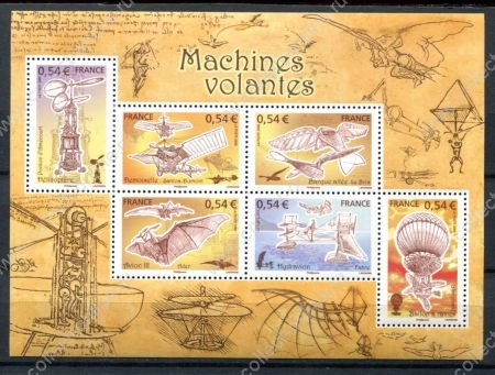 Франция 2006 г. • Iv# Bl. 103 • €3.24. • первые лететельные аппараты • блок • MNH OG XF ( кат.- €10 )