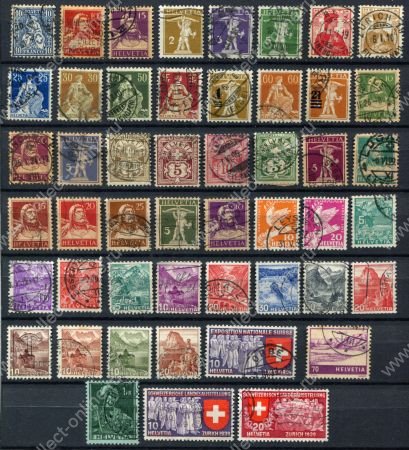 Швейцария XIX-XX век • набор 49 разных, старинных марок • Used F-VF