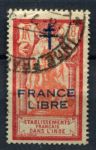 Французская Индия 1941-1943 гг. • Iv# 181 • 18 ca. • надпечатка "FRANCE LIBRE" • Used VF
