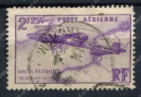 Франция 1934 г. • Mi# 294 • 2.25 fr. • 25-летие первого перелета через Ламанш • авиапочта • Used VF ( кат.- 5$ )