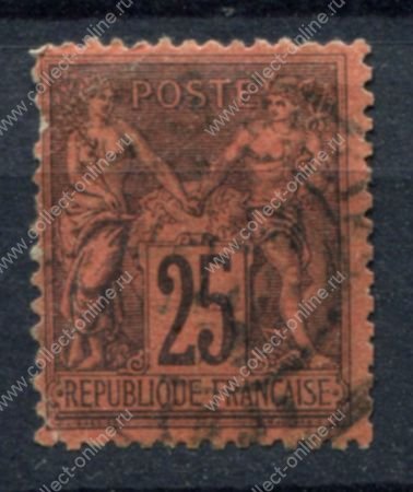 Франция 1877-1880 гг. • Sc# 93 • 25 с. • Мир и торговля • стандарт • Used F-VF ( кат. - $25 )