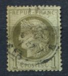 Франция 1870-1873 гг. • Sc# 50 • 1 c. • Церера • стандарт • Used VF ( кат.- $12 )