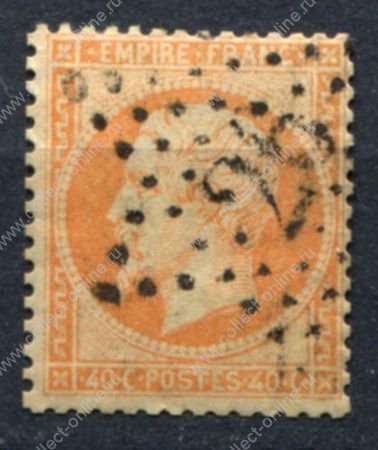 Франция 1862-1871 гг. • Sc# 27 • 40 c. • Император Наполеон III • стандарт • Used VF ( кат.- $7 )