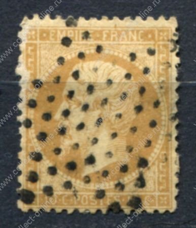 Франция 1862-1871 гг. • Sc# 25 • 10 c. • Император Наполеон III • стандарт • Used VF ( кат.- $4 )