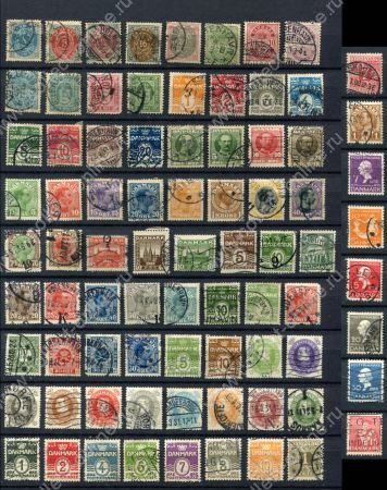 Дания 1875-1936 гг. • подборка 80 разных, старинных марок • Used VF