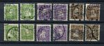 Дания 1924 г. • Mi# 131-142 • 300-летие Королевской почты Дании • полн. серия • Used VF* ( кат. - €45 )