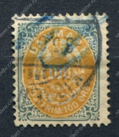Дания 1895-1901 гг. • Sc# 52 • 10 o. • наминал в арабесках • стандарт • Used F-VF ( кат. - $50 )