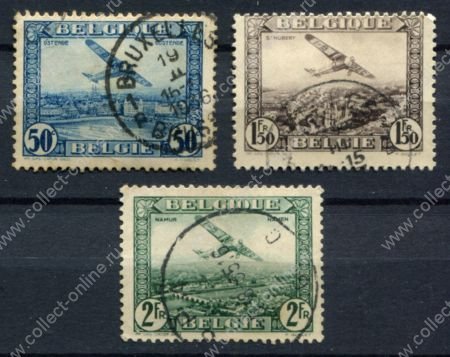 Бельгия 1930 г. • Mi# 280-283 • самолет Фоккер F-VII • авиапочта • Used VF