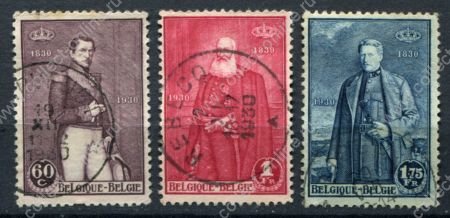 Бельгия 1930 г. • Mi# 284-286 • 60 c. - 1.75 fr. • 100-летие независимости • Used XF