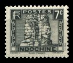 Индокитай 1931-1939 гг. • Iv# 160A • 7 c. • статуи храма Ангкор-Ват • MNH OG VF