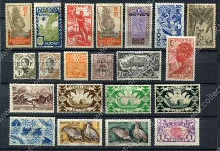 Французские колонии и территории XX век • лот 20+ разных старых марок • MH OG VF