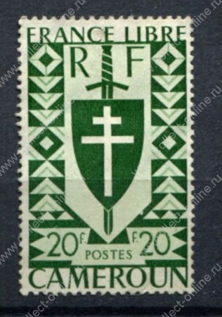 Французский Камерун 1941 г. • Iv# 262 • 20 fr. • Лондонский выпуск • MH OG F-VF