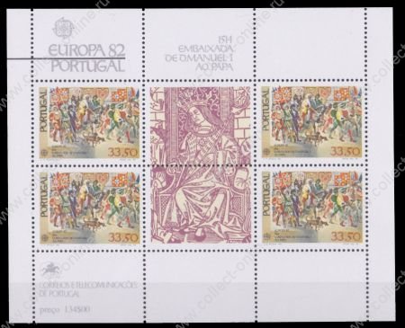 Португалия • 1982 г. • Mi# Bl. 35 • Исторические события • Европа CEPT • блок • MNH OG XF ( кат. - €8 )
