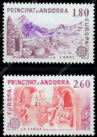 Французская Андорра 1983 г. • Mi# 334-335 • Достижения цивилизации, Европа CEPT • полн. серия • MNH OG XF