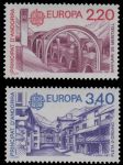 Французская Андорра 1987 г. • Mi# 379-380 • Современная архитектура, Европа CEPT • полн. серия • MNH OG XF ( кат.- €8 )