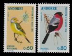 Французская Андорра 1974 г. • Mi# 261-262 • дикие птицы • полн. серия • MNH OG XF ( кат.- €6 )