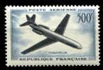 Франция 1957 г. • Mi# 1120(Iv# A36) • 500 fr. • французские самолеты • Caravelle • авиапочта • MNH OG VF ( кат. - €35 )