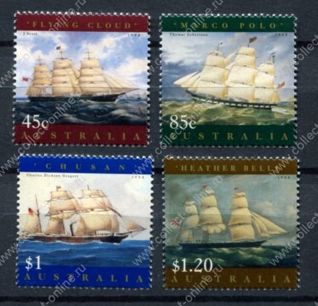 Австралия 1998 г. • Gb# 1727-1730 • Парусные корабли • полн. серия • MNH OG XF ( кат.- £6 )