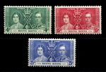 Гонконг 1937 г. • Gb# 137-9 • 4 - 25 c. • Коронация Георга VI • Королевская чета • полн. серия • MLH OG VF ( кат.- £25- )
