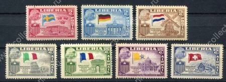 Либерия 1958 г. • Mi# 518-524 • Европейское турне президента 1956 • полн. серия • MNH OG VF