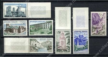 Франция 1960 г. • Mi# 1283-9 • 0.15 - 1 fr. • Виды и достопримечательности Франции • полн. серия • MNH OG VF+