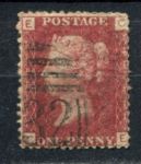 Великобритания 1858-1879 гг. • Gb# 44 (pl. 162) • 1 d. • Королева Виктория • Used F-VF ( кат.- £8 )