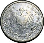 Германия 1908 г. A(Берлин) • KM# 17 • ½ марки • Имперский орел • регулярный выпуск • F-VF