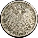 Германия 1908 г. D (Мюнхен) • KM# 11 • 5 пфеннигов • регулярный выпуск • XF+