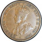 Австралия 1928 г. • KM# 23 • 1 пенни • Георг V • регулярный выпуск • VF+ ( кат.- $8+ )