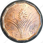 Свазиленд 1975 г. • KM# 21 • 1 цент • Собуза II • ананас • регулярный выпуск(серия ФАО) • MS BU