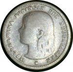 Нидерланды 1896 г. • KM# 116 • 10 центов • Вильгельмина I • серебро • регулярный выпуск • VG