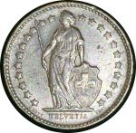 Швейцария 1951 г. B (Берн) • KM# 23 • ½ франка • серебро • регулярный выпуск • XF-AU