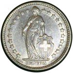 Швейцария 1921 г. B (Берн) • KM# 23 • ½ франка • серебро • регулярный выпуск • AU