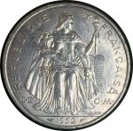 Новая Каледония 1992 г. • KM# 16 • 5 франков • птица Кагу • регулярный выпуск • MS BU
