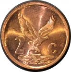 Южная Африка 2001 г. • KM# 222 • 2 цента • герб страны • орел • регулярный выпуск • MS BU люкс!