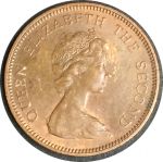 Джерси 1971 г. • KM# 30 • 1 нов. пенни • Елизавета II • герб территории • регулярный выпуск • MS BU