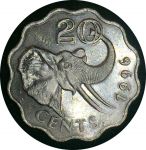 Свазиленд 1996 г. • KM# 50.1 • 20 центов • слон • регулярный выпуск • BU-