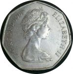 Великобритания 1969 г. • KM# 913 • 50 нов. пенсов • Елизавета II • регулярный выпуск • MS BU