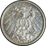 Германия 1915 г. D(Мюнхен) • KM# 14 • 1 марка • Имперский орел • регулярный выпуск • MS BU ( кат. - $30 )