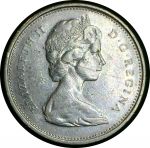 Канада 1968 г. • KM# 62a • 25 центов • Елизавета II • олень • серебро • регулярный выпуск • XF-AU