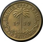 Британская Западная Африка 1939 г. KN • KM# 24 • 2 шиллинга • пальма • регулярный выпуск • MS BU- ( кат. - $55 )