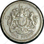 Великобритания 1993 г. • KM# 964 • 1 фунт • герб Великобритании • регулярный выпуск(год-тип) • F