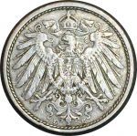 Германия 1908 г. E (Дрезден) • KM# 12 • 10 пфеннигов • регулярный выпуск • XF