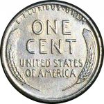 США 1943 г. • KM# 132a • 1 цент • "военный" • Авраам Линкольн • регулярный выпуск • MS BU