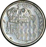 Монако 1968 г. • KM# 145 • ½ франка • Ренье III • герб княжества • регулярный выпуск • AU