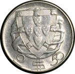 Португалия 1944 г. • KM# 580 • 2 ½ эскудо • каравелла Колумба • серебро • регулярный выпуск • BU-
